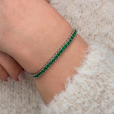 Silver Green Zircon Stone Waterway Women's Bracelet